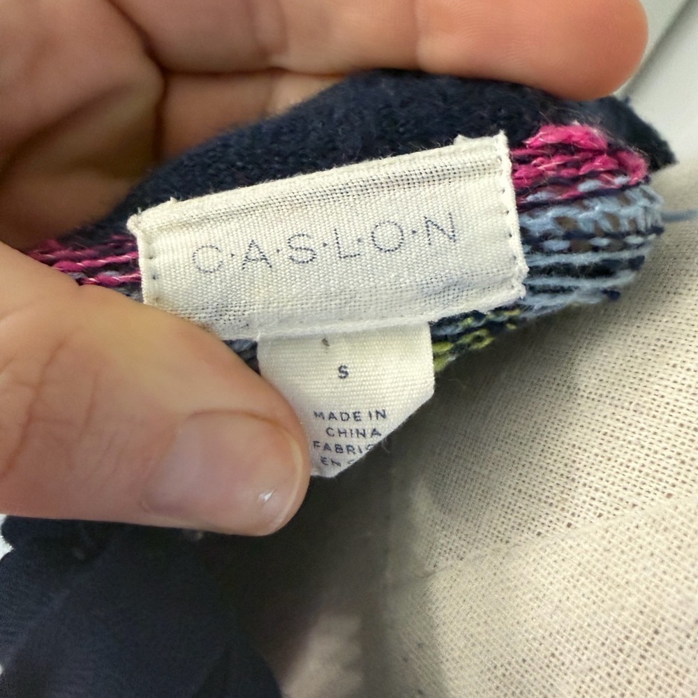 Caslon Anthropologie Women’s Small Navy Blue Multicolored Fair Isle Sweater - Picture 4 of 8